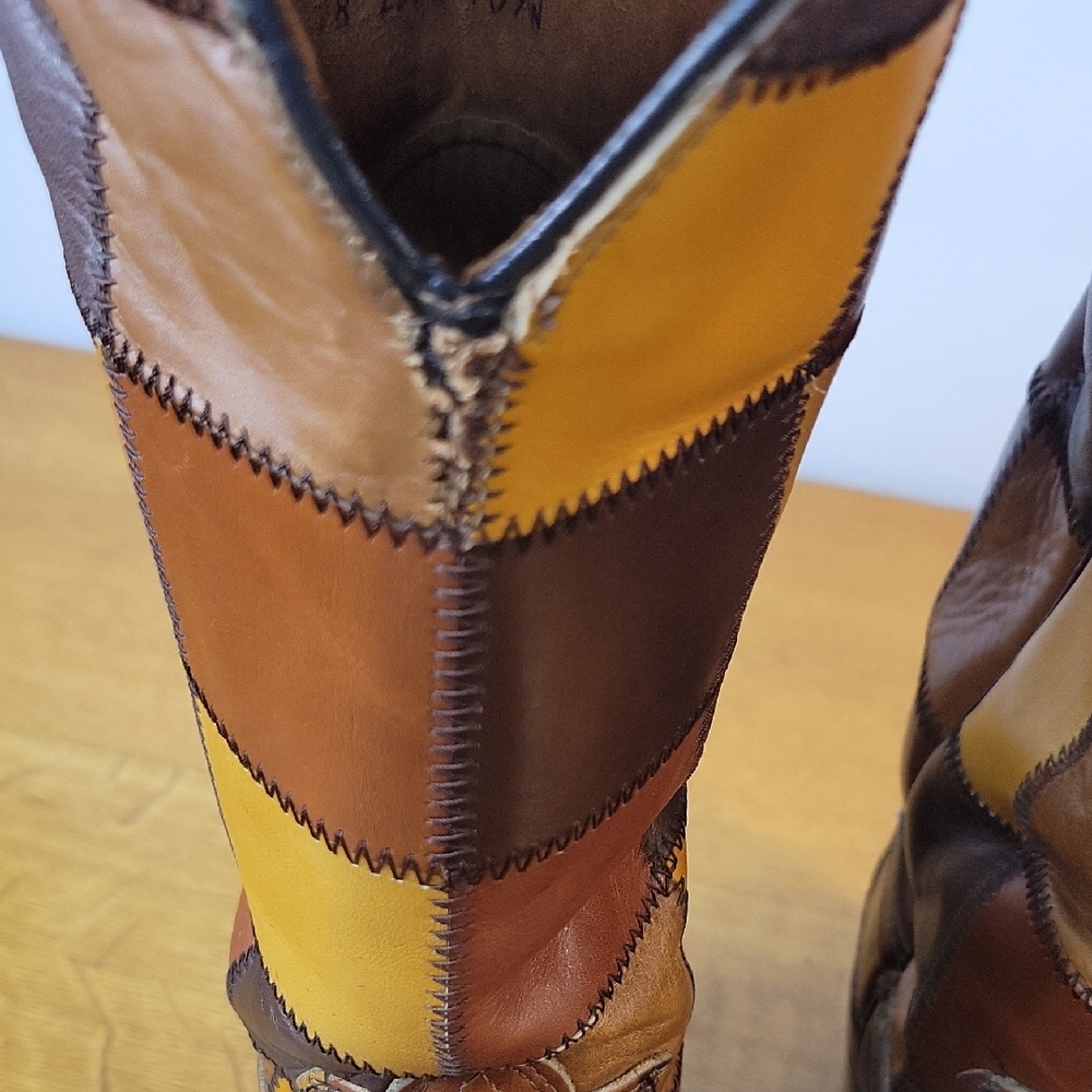 Patchwork Leather Western Boots - Picture 5 of 16